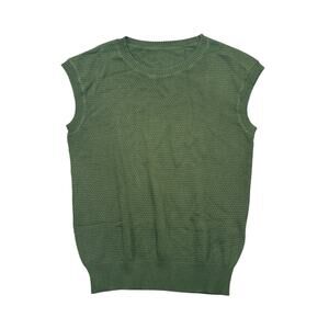 Women’s Green Knit Sweater Vest Sleeveless Crewneck NEW with tags Size Large